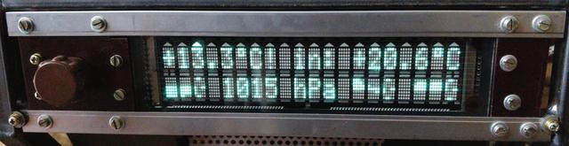Module which drives the most prominent component of Octoglow, the alphanumerical dot-matrix display. Hidden behind the bakelite front resembling old radio receivers.